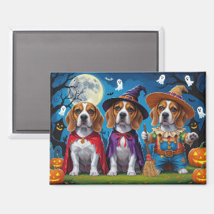 Aimant Chiens Beagle Citrouille Halloween Drôle