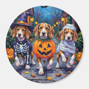 Aimant Chiens beagles en costume d'Halloween