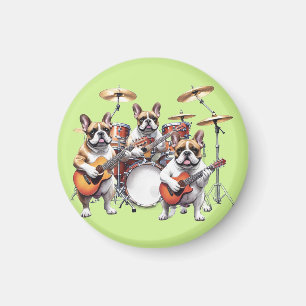 Aimant Chiens Bouledogues Français groupe de musique