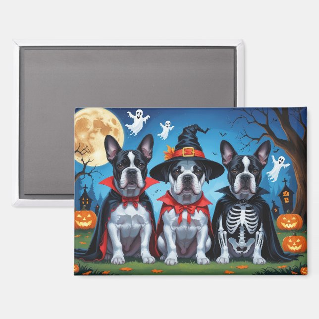 Aimant Chiens Cane Corso Citrouille Halloween Drôle (Recto/Verso)