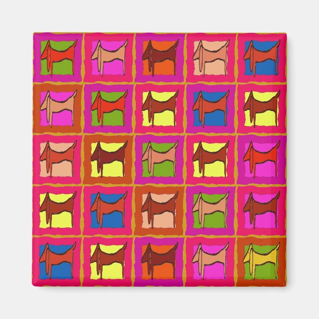 Aimant Chiens Carrelés Dachshund Quilt (Devant)