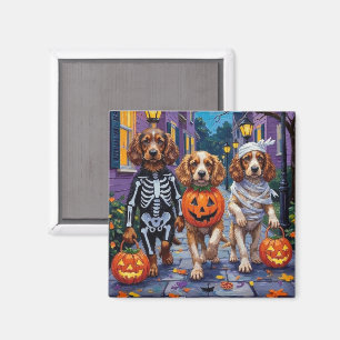 Aimant Chiens Cocker Spaniel faisant Trick-or-Treating po