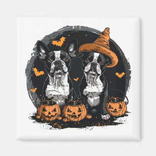 Aimant Chiens de Halloween Boston Terrier