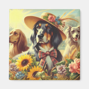 Aimant Chiens de la nature rétro