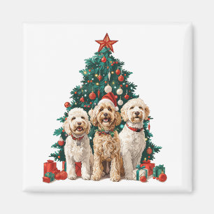 Aimant Chiens de Noël Goldendoodle