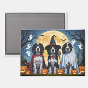Aimant Chiens de Setter anglais Citrouille Halloween Funn