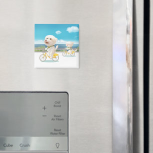 Aimant Chiens et chats Vélo en mer