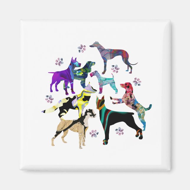 Aimant Chiens et pattes (Devant)