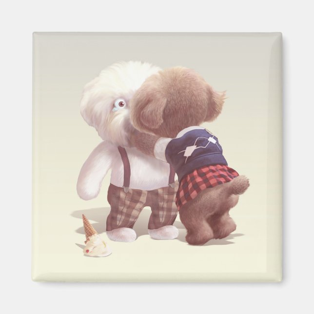 Aimant Chiens mignons Accrochage (Devant)