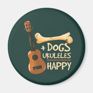 Aimant Chiens Plus Ukuleles égalent un joyeux sac de nouv