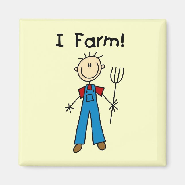 Aimant Chiffre T-shirts et cadeaux de bâton d'agriculteur (Devant)