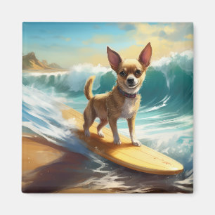 Aimant Chihuahua Beach Surf Peinture