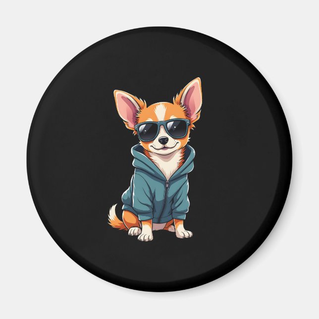 Aimant Chihuahua Chien drôle Facilement Distrait Par Un C (Devant)