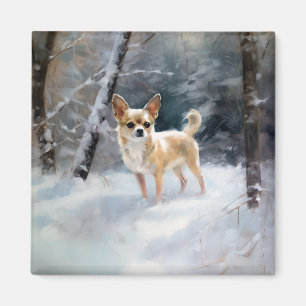 Aimant Chihuahua Laisser neiger Noël