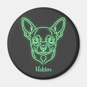 Aimant Chihuahua Néon Personnalisé Lumineux