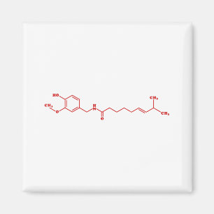 Aimant Chili Capsaicin Formule chimique moléculaire