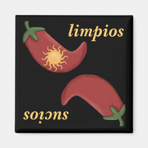 Aimant Chili propre ou sale & Lave-vaisselle espagnole Su