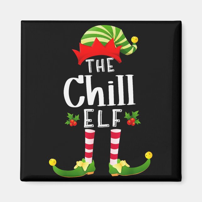Aimant Chill Christmas Elf Matching Pajama X-mas Party  (Devant)