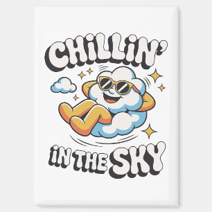 Aimant Chillin' in the Sky Cloud Design Fun Refrigerator
