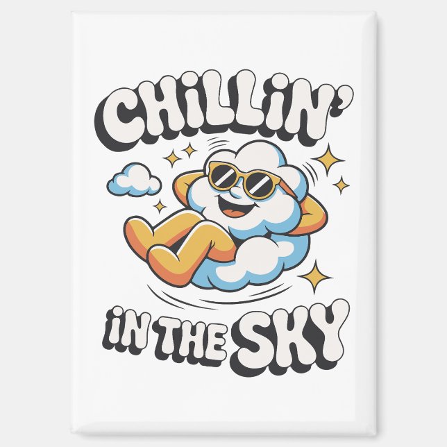 Aimant Chillin' in the Sky Cloud Design Fun Refrigerator (Recto)