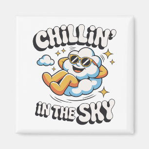 Aimant Chillin' in the Sky Cloud Design Fun Refrigerator