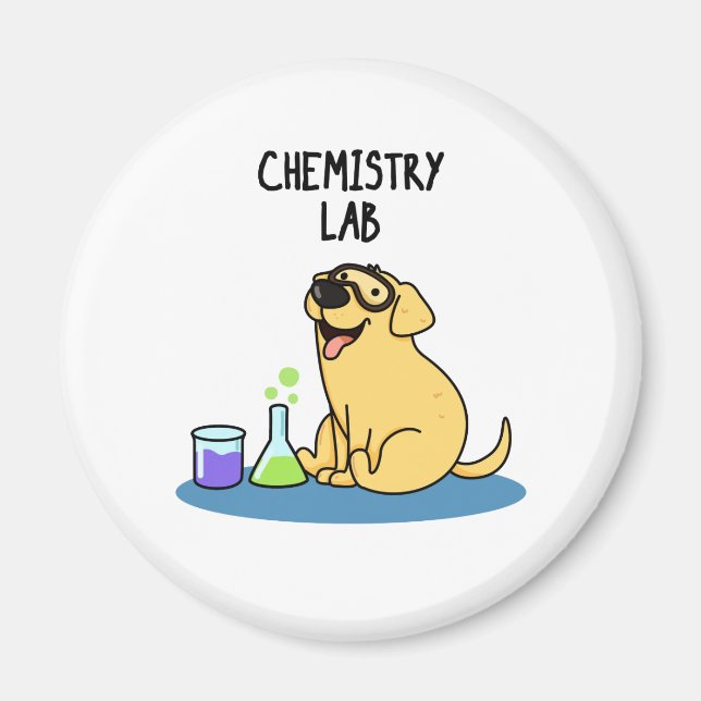 Aimant Chimie Lab Funny Labrador Chien Pun (Devant)