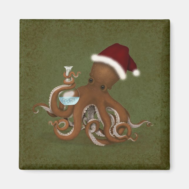 Aimant Chimie Octopus de Noël Laboratoire Steampunk Scien (Devant)