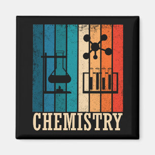 Aimant Chimie vintage coucher de soleil rayures rétro mot