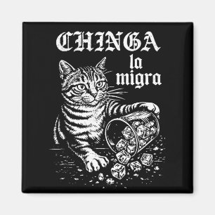 Aimant Chinga la migra mème de chat drôle hommes femmes 