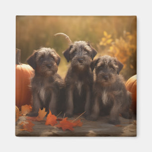 Aimant Chiots Griffon à poil dur pointer en Automne