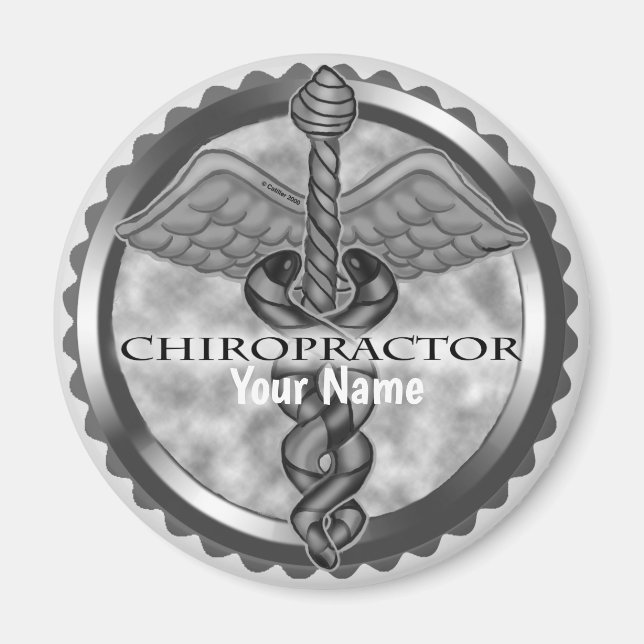 Aimant Chiropraticien en argent (Devant)