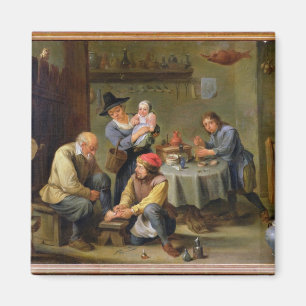 Aimant Chirurgien tendant le pied d'un vieil homme