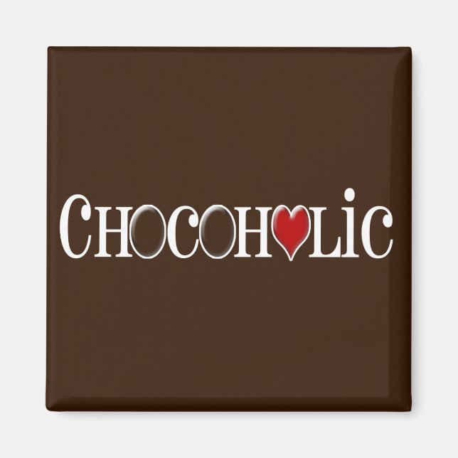 Aimant Chocoholic, Oreille au chocolat au coeur rouge (Devant)