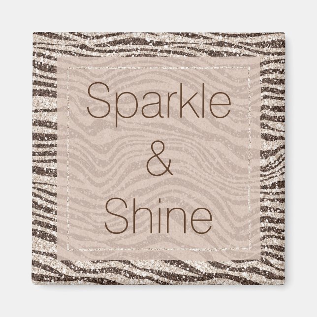 Aimant Chocolat Brown crème Blush Zebra Parties scintilla (Devant)