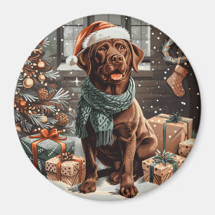 Aimant Chocolat de Noël Labrador Retriever Chien