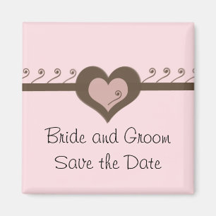 Aimant Chocolat et Rose Save the Date