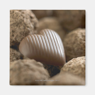 Aimant chocolat niché parmi d'autres chocolats