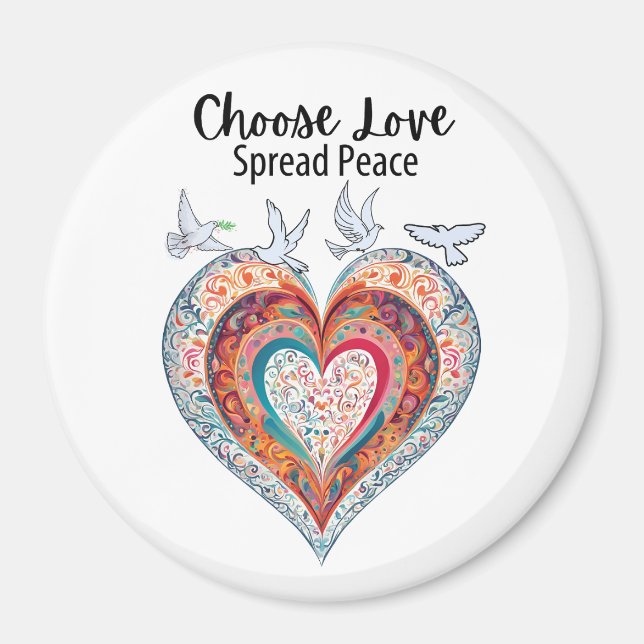 Aimant Choisir l'amour répandre la paix (Devant)