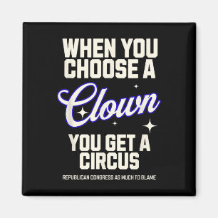 Aimant Choisissez un clown, obtenez un cabinet de cirque 