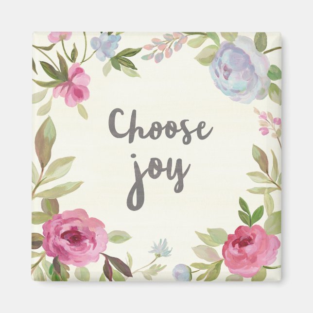 Aimant Choose Joy Pastel Floral (Devant)