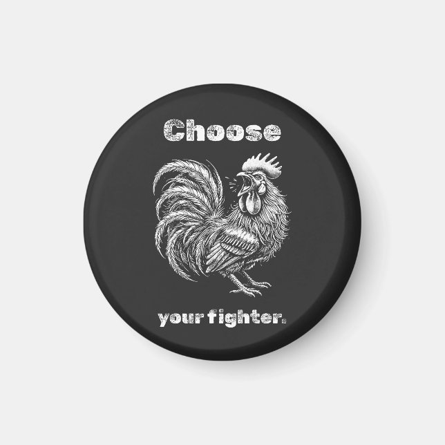 Aimant Choose Your Fighter – Demon Rooster. (Devant)