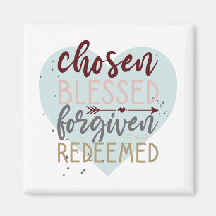 Aimant Chosen Bienheureux Pardonné Racheté Mignonne Typog