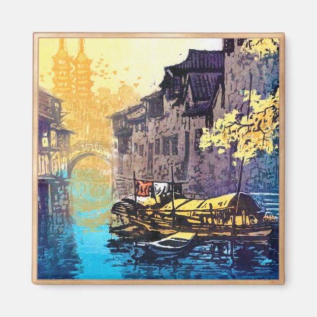 Aimant Chou Xing Hua Suzhou Coucher du soleil sur la rivi (Devant)