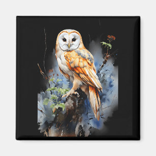 Aimant Chouette cadeau Chouette effraie Nature Réaliste F