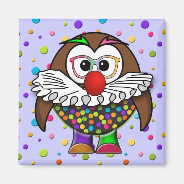Aimant chouette clown (Devant)