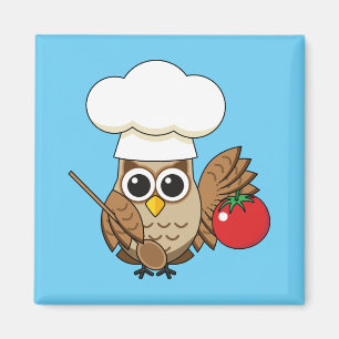 Aimant Chouette de cuisine mignonne dessin animé
