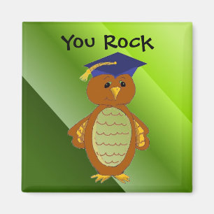 Aimant Chouette de diplôme You Rock