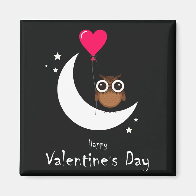 Aimant Chouette de Saint Valentin (Devant)