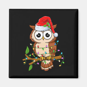 Aimant Chouette portant le Noël Noël Noël - Oiseaux Choue