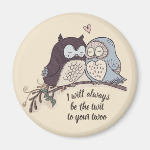 Aimant Chouettes romantiques en amour Twit Twoo